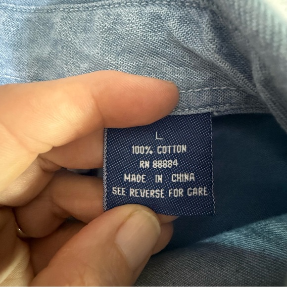 Allsport Denim Jean Shirt Size Large Longsleeve Women Snowman Applique Teacher - Picture 7 of 10